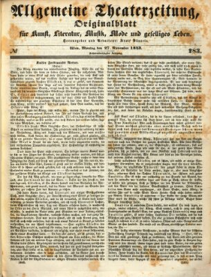 Allgemeine Theaterzeitung Montag 27. November 1843