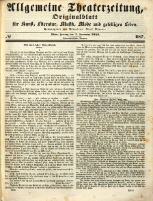 Allgemeine Theaterzeitung Freitag 1. Dezember 1843