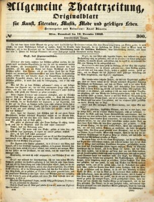 Allgemeine Theaterzeitung Samstag 16. Dezember 1843