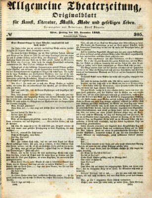 Allgemeine Theaterzeitung Freitag 22. Dezember 1843