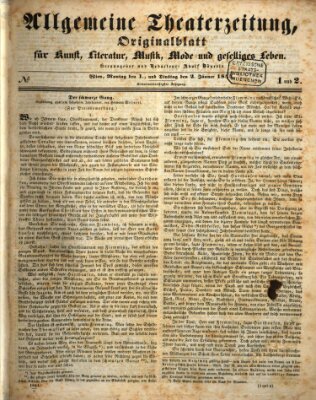 Allgemeine Theaterzeitung Dienstag 2. Januar 1844