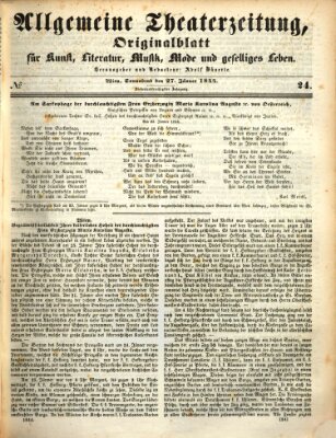 Allgemeine Theaterzeitung Samstag 27. Januar 1844