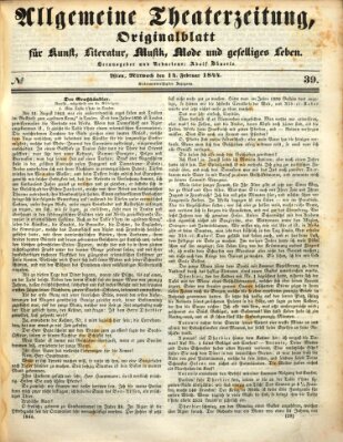 Allgemeine Theaterzeitung Mittwoch 14. Februar 1844