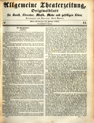 Allgemeine Theaterzeitung Freitag 16. Februar 1844