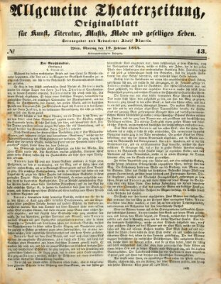 Allgemeine Theaterzeitung Montag 19. Februar 1844