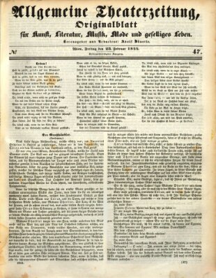 Allgemeine Theaterzeitung Freitag 23. Februar 1844