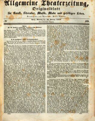 Allgemeine Theaterzeitung Montag 26. Februar 1844