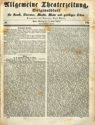 Allgemeine Theaterzeitung Montag 1. April 1844