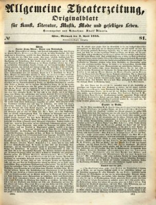 Allgemeine Theaterzeitung Mittwoch 3. April 1844