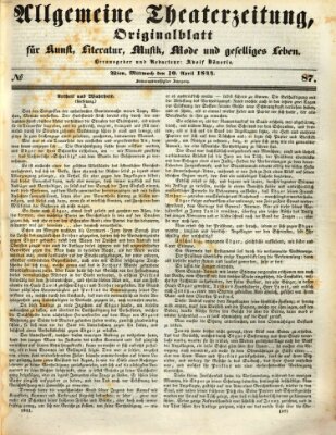 Allgemeine Theaterzeitung Mittwoch 10. April 1844