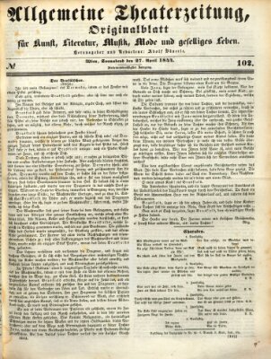 Allgemeine Theaterzeitung Samstag 27. April 1844