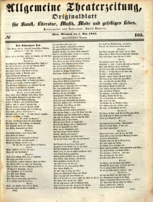 Allgemeine Theaterzeitung Mittwoch 1. Mai 1844