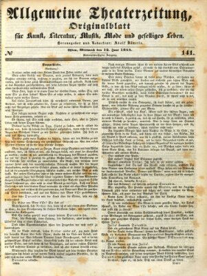 Allgemeine Theaterzeitung Mittwoch 12. Juni 1844