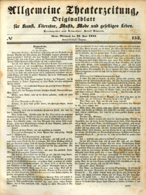 Allgemeine Theaterzeitung Mittwoch 26. Juni 1844
