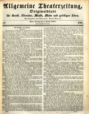 Allgemeine Theaterzeitung Freitag 9. August 1844