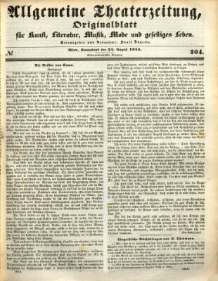 Allgemeine Theaterzeitung Samstag 24. August 1844