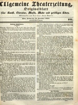 Allgemeine Theaterzeitung Freitag 13. September 1844