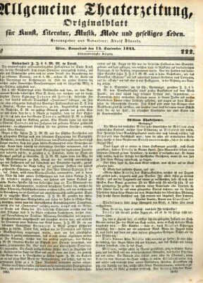 Allgemeine Theaterzeitung Samstag 14. September 1844