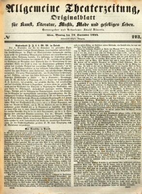 Allgemeine Theaterzeitung Montag 16. September 1844