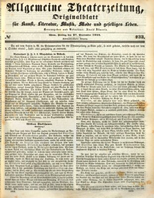 Allgemeine Theaterzeitung Freitag 27. September 1844