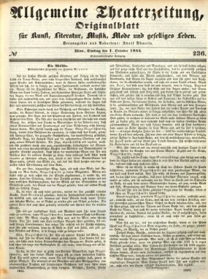 Allgemeine Theaterzeitung Dienstag 1. Oktober 1844