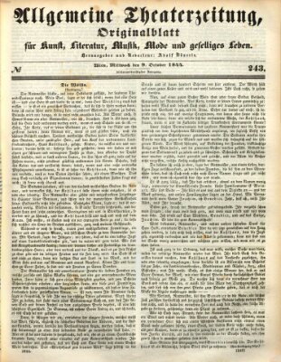 Allgemeine Theaterzeitung Mittwoch 9. Oktober 1844