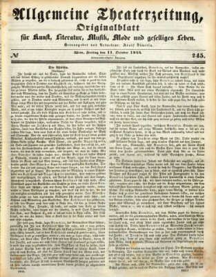 Allgemeine Theaterzeitung Freitag 11. Oktober 1844