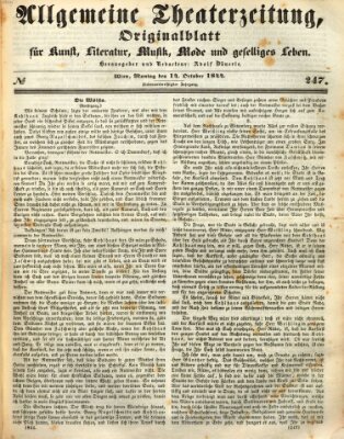 Allgemeine Theaterzeitung Montag 14. Oktober 1844