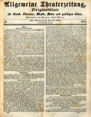 Allgemeine Theaterzeitung Montag 11. November 1844