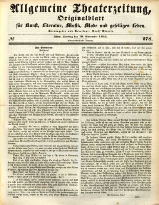 Allgemeine Theaterzeitung Dienstag 19. November 1844