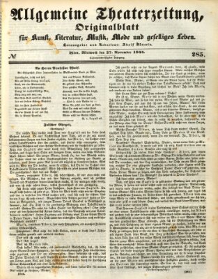 Allgemeine Theaterzeitung Mittwoch 27. November 1844