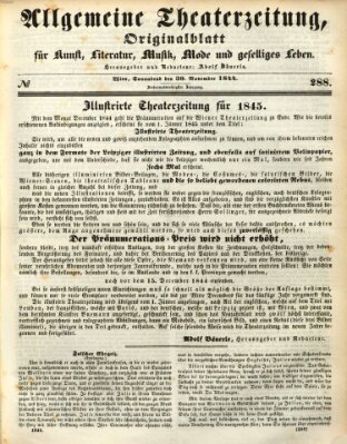 Allgemeine Theaterzeitung Samstag 30. November 1844