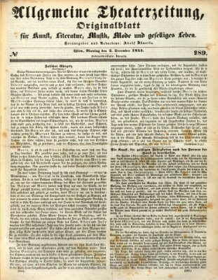 Allgemeine Theaterzeitung Montag 2. Dezember 1844