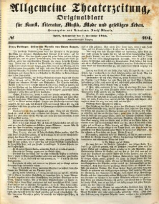 Allgemeine Theaterzeitung Samstag 7. Dezember 1844