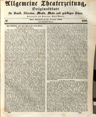 Allgemeine Theaterzeitung Samstag 21. Dezember 1844