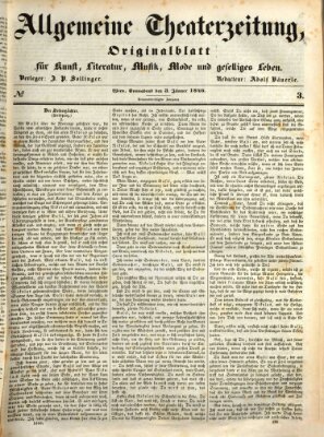 Allgemeine Theaterzeitung Samstag 3. Januar 1846