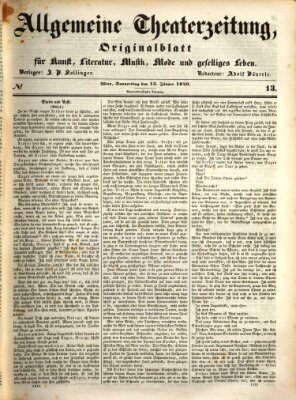 Allgemeine Theaterzeitung Donnerstag 15. Januar 1846