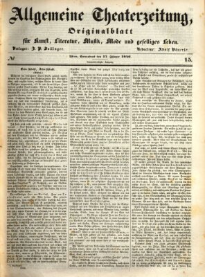 Allgemeine Theaterzeitung Samstag 17. Januar 1846