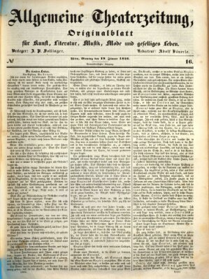 Allgemeine Theaterzeitung Montag 19. Januar 1846