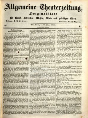 Allgemeine Theaterzeitung Dienstag 20. Januar 1846