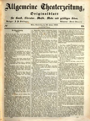 Allgemeine Theaterzeitung Donnerstag 22. Januar 1846