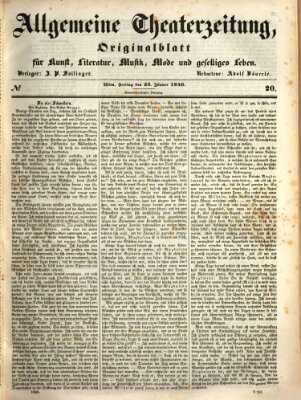 Allgemeine Theaterzeitung Freitag 23. Januar 1846