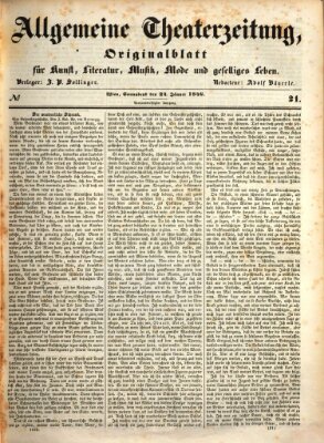 Allgemeine Theaterzeitung Samstag 24. Januar 1846