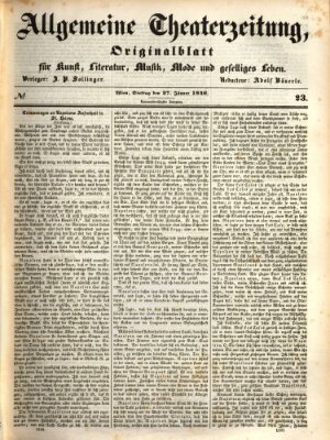 Allgemeine Theaterzeitung Dienstag 27. Januar 1846