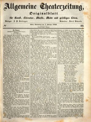 Allgemeine Theaterzeitung Samstag 7. Februar 1846