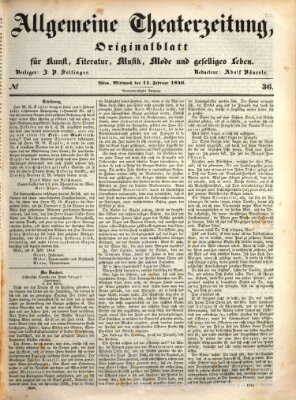 Allgemeine Theaterzeitung Mittwoch 11. Februar 1846