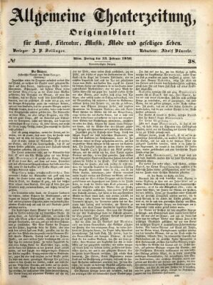 Allgemeine Theaterzeitung Freitag 13. Februar 1846