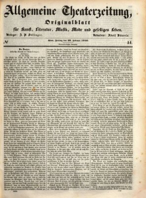 Allgemeine Theaterzeitung Freitag 20. Februar 1846