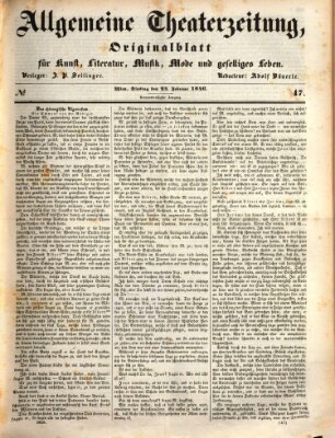 Allgemeine Theaterzeitung Dienstag 24. Februar 1846