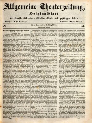 Allgemeine Theaterzeitung Samstag 7. März 1846